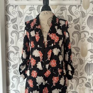 Calvin Klein Black Floral Blazer